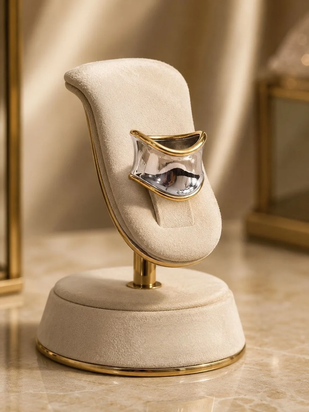 Two-Tone Silver and Gold Wave Band